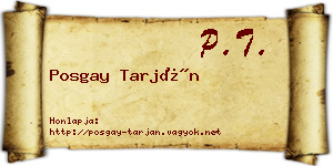 Posgay Tarján névjegykártya